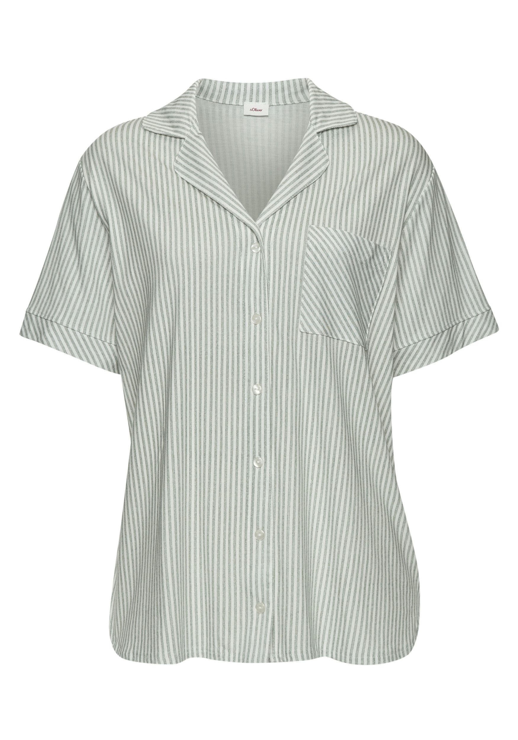 s.Oliver BLACK LABEL Schlafanzug s.Oliver Damen Pyjama Grün Baumwolle