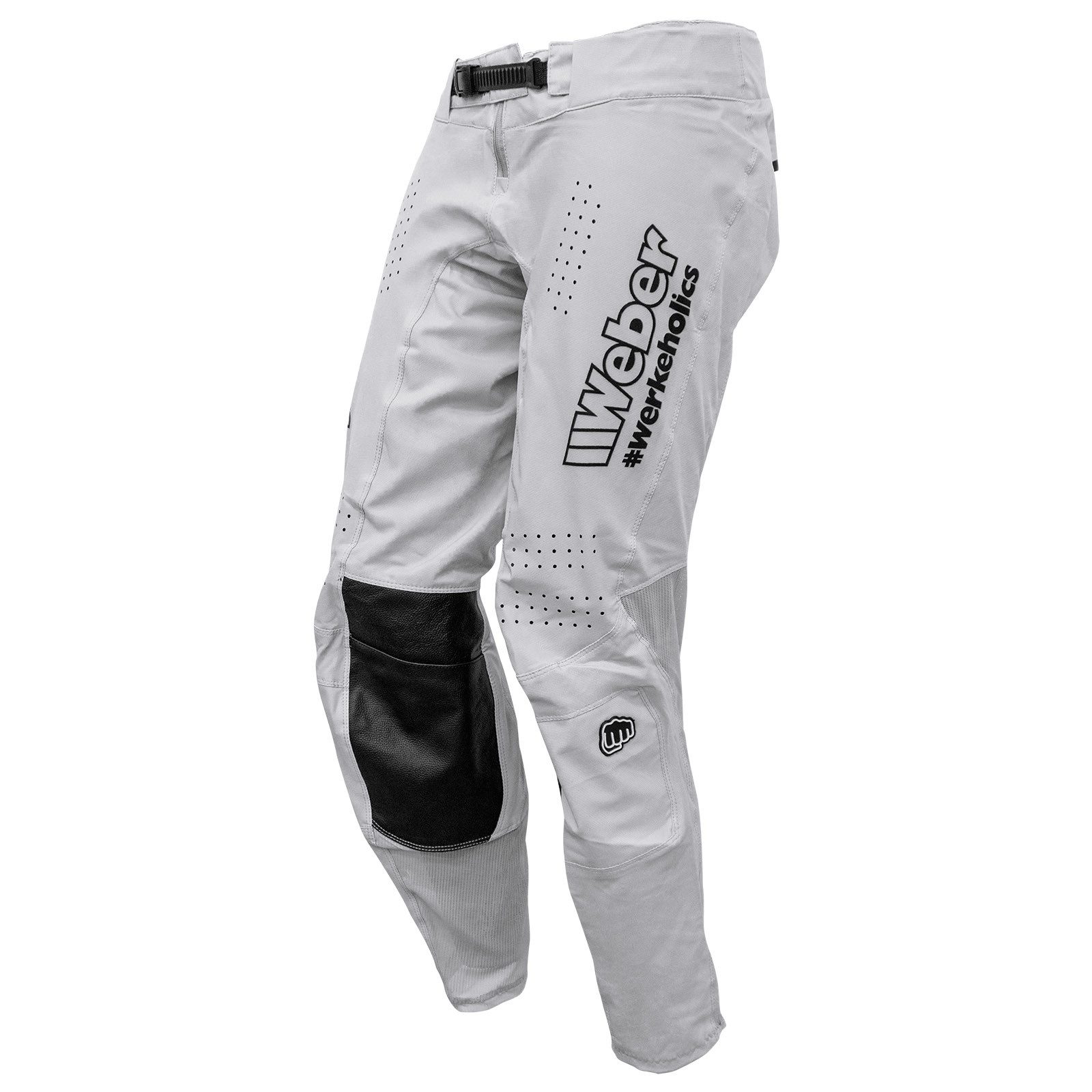 Weber GmbH Motorradhose Weber #Werkeholics Flow Hose weiß großzügige Stretch- und Belüftungszonen, Ledereinsätze im Kniebereich – Bild 3 von 4