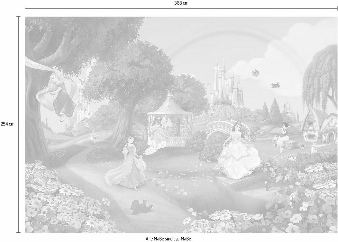 Komar Fototapete »Disney Princess Rainbow«, glatt, bedruckt, Comic, (Set), ausgezeichnet lichtbeständig-kaufen
