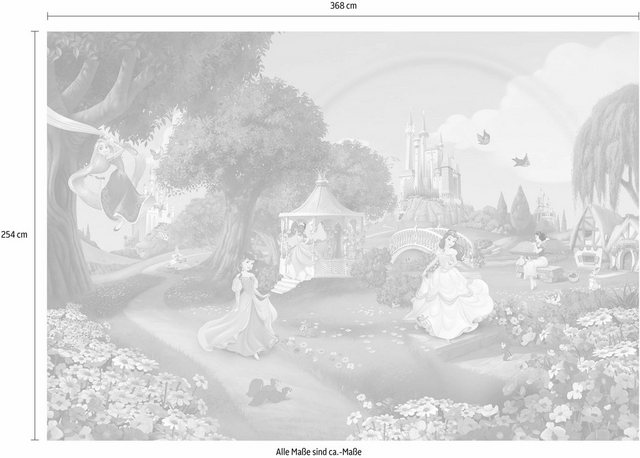 Komar Fototapete »Disney Princess Rainbow«, glatt, bedruckt, Comic, (Set), ausgezeichnet lichtbeständig-Otto
