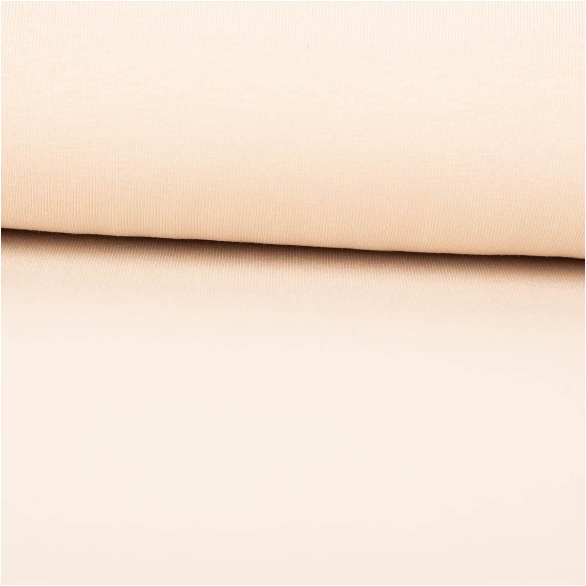 SCHÖNER LEBEN. Stoff Jersey Stoff Meterware Baumwolljersey uni beige 150cm, allergikergeeignet