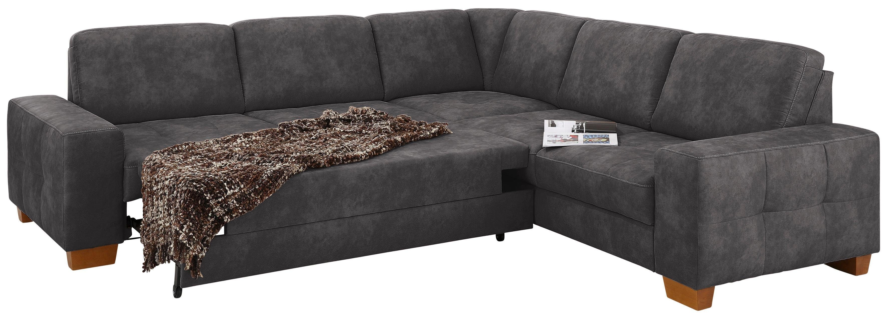 Home affaire Ecksofa "Puccini L-Form" mit Federkern, Sitztiefenverstellung, günstig online kaufen