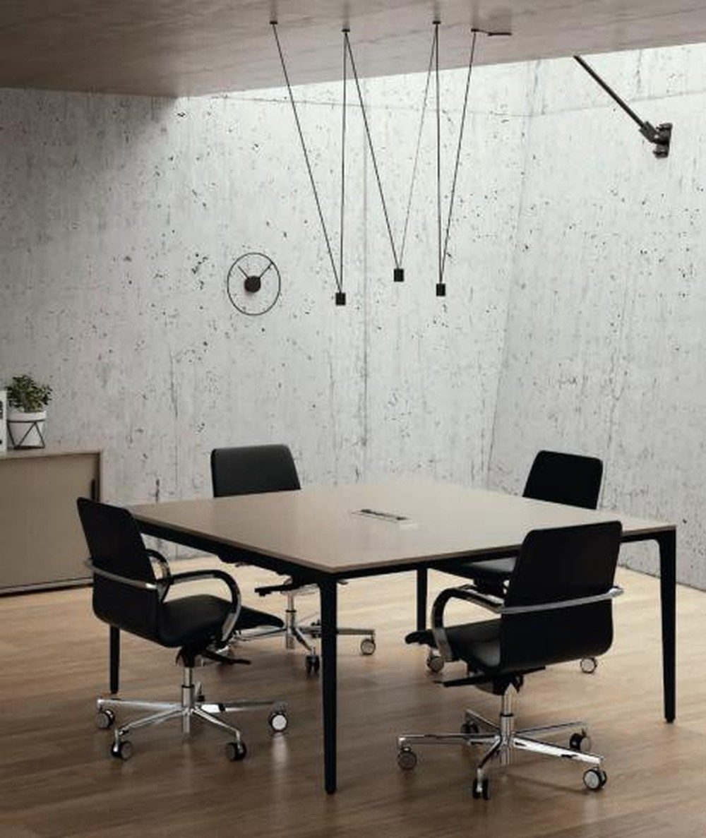 JVmoebel Konferenztisch Konferenztisch Büro Möbel Meeting Tisch Frezza Braun, Made in Italy