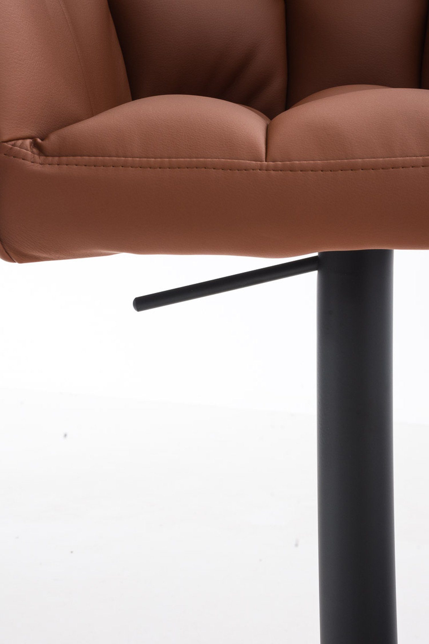 Kunstleder Küche), Sitzfläche: Rückenlehne TPFLiving Fußstütze Damaso 360° drehbar schwarz matt Barhocker Hellbraun und & Theke - - Hocker - (mit Metall für