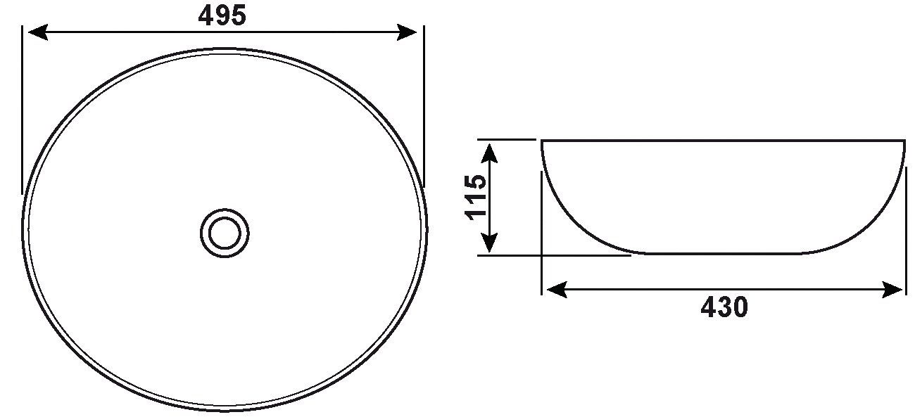 CORNAT Aufsatzwaschbecken »VELAS«, Durchmesser 49 cm-HomeTrends