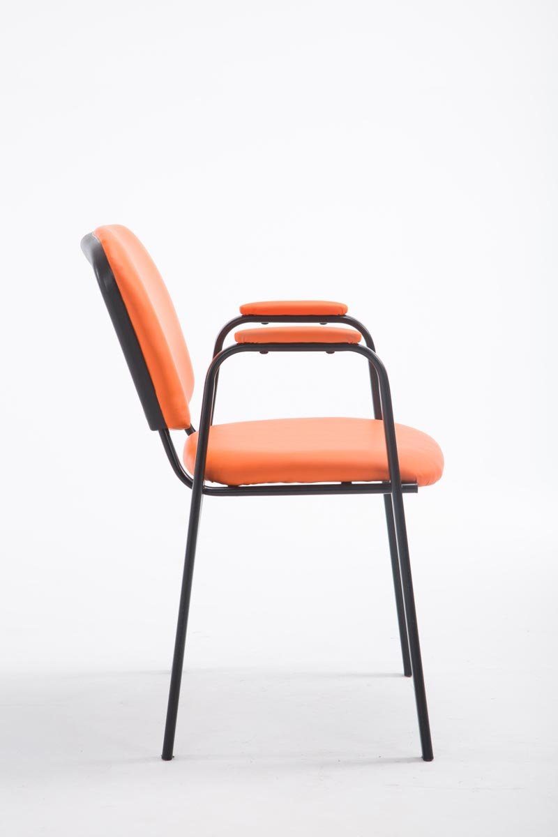 TPFLiving Kunstleder Gestell: Messestuhl), Konferenzstuhl (Besprechungsstuhl - Polsterung mit orange Keen Besucherstuhl schwarz Warteraumstuhl Sitzfläche: hochwertiger Metall - - -