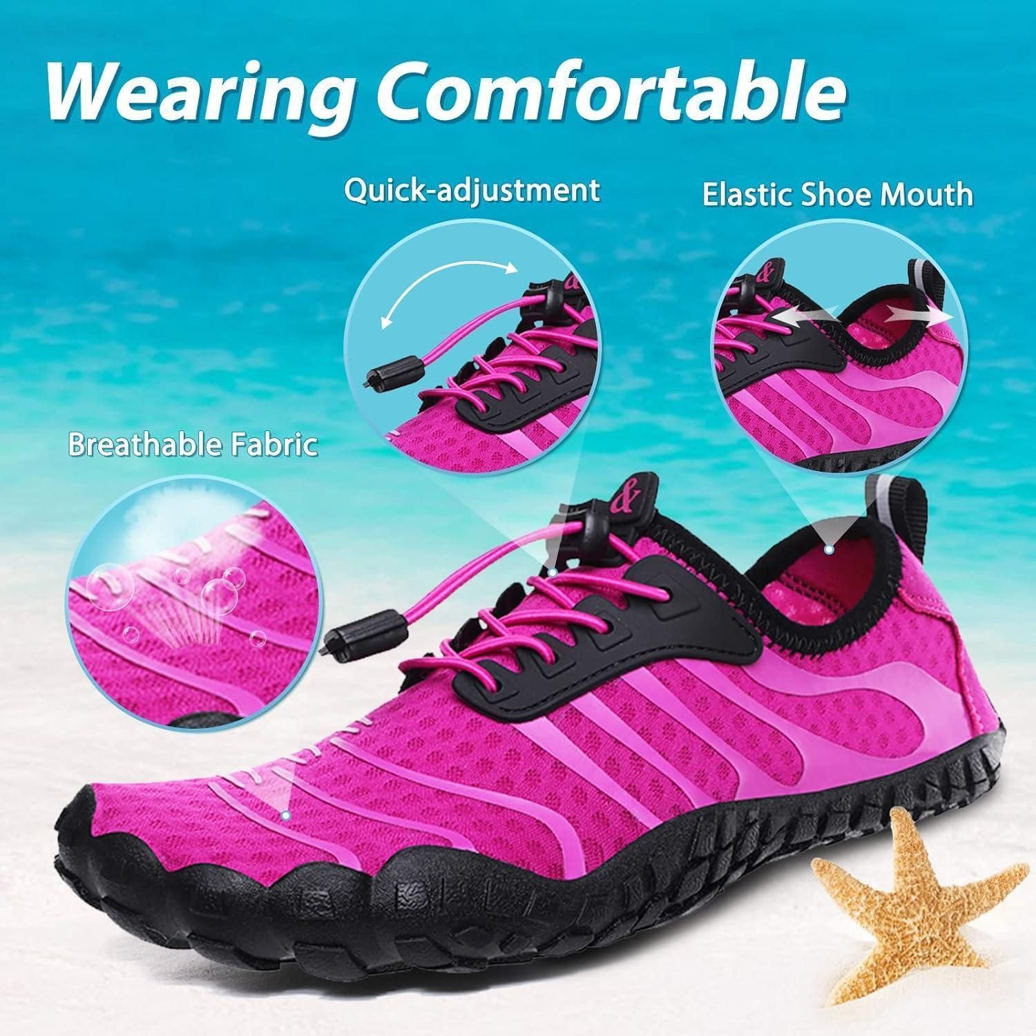 LuxusKollektion Wasserschuhe Badeschuhe Unisex Drainagelöcher Schwimmschuhe 36 EU Lila Wasserschuh