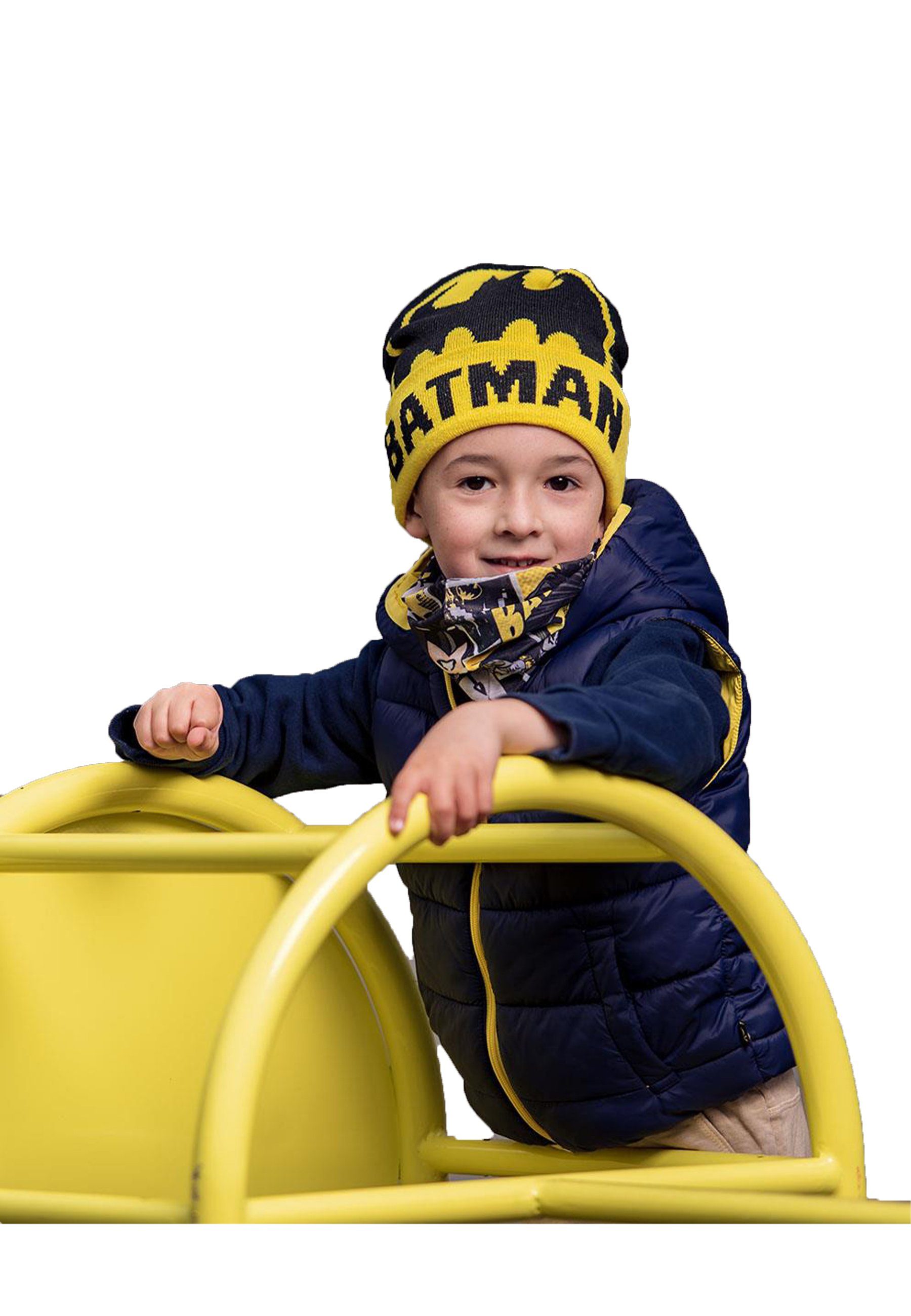 Jungen Beanie Kinder Batman Winter-Beanie-Mütze Strickmützte
