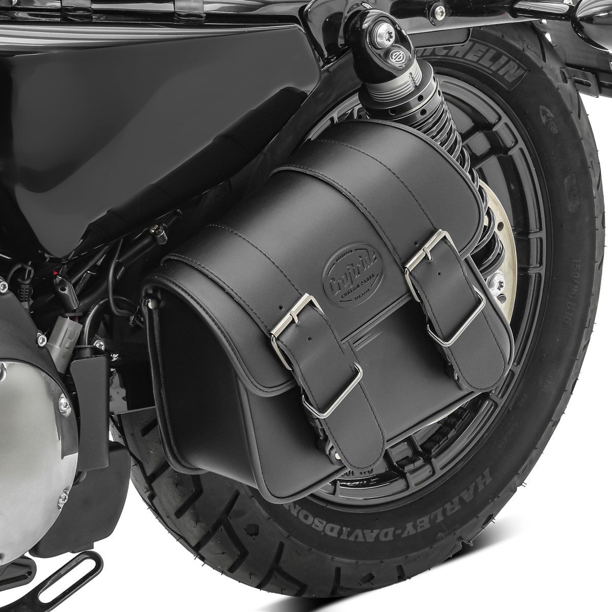 Craftride Satteltasche Motorrad Satteltaschen Paar für Custom Bikes Montana # schwarz