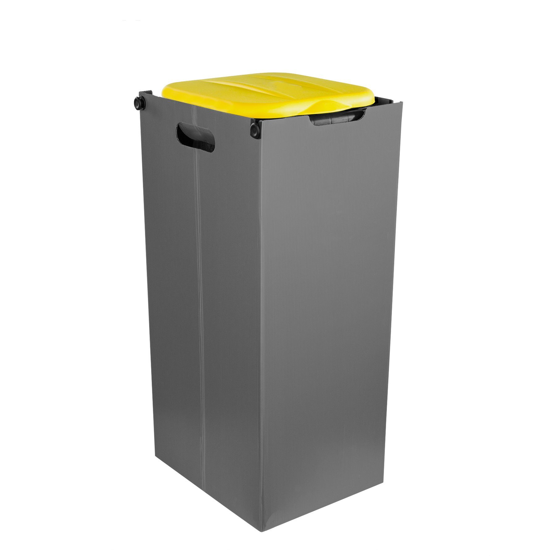 Müllsackhalter GELB Mülleimer mit BigDean Müllsackständer Sichtschutz Müllbeutelständer