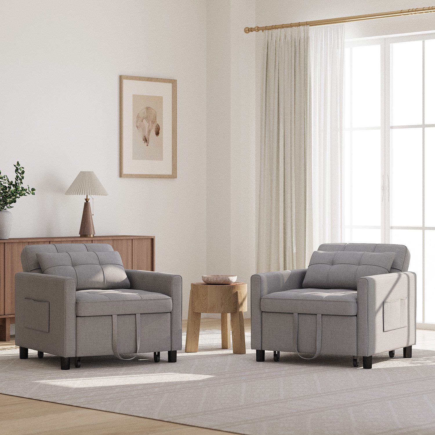 Bealife Relaxsessel 3 in 1 Klappsessel, Schlafsessel, Liegesessel, 175 cm, Verstellbare Rückenlehne