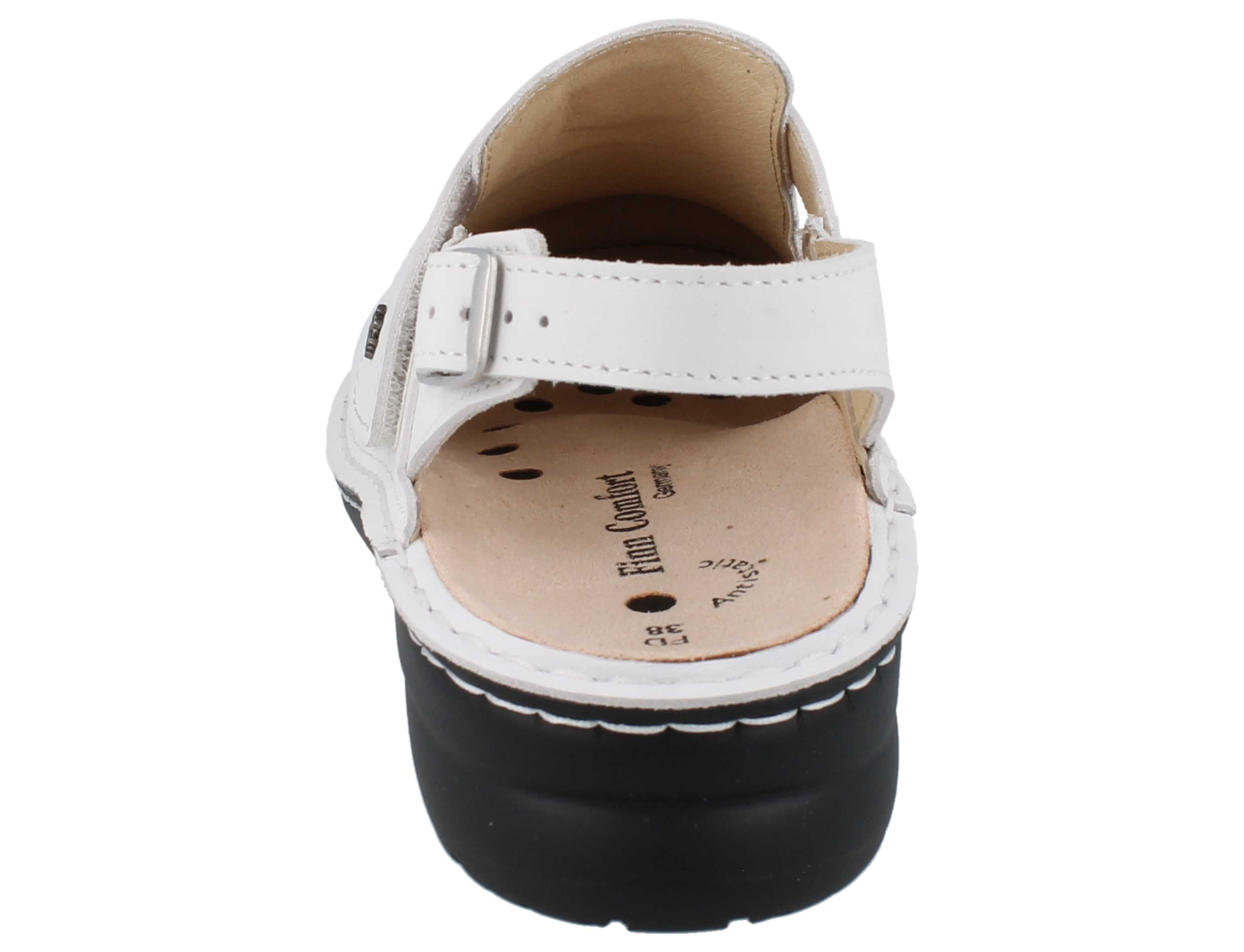 Finn Comfort FINN COMFORT Aveiro Damen Clog antistatic weiss Glattleder - Größe: Clog Wechselfußbett
