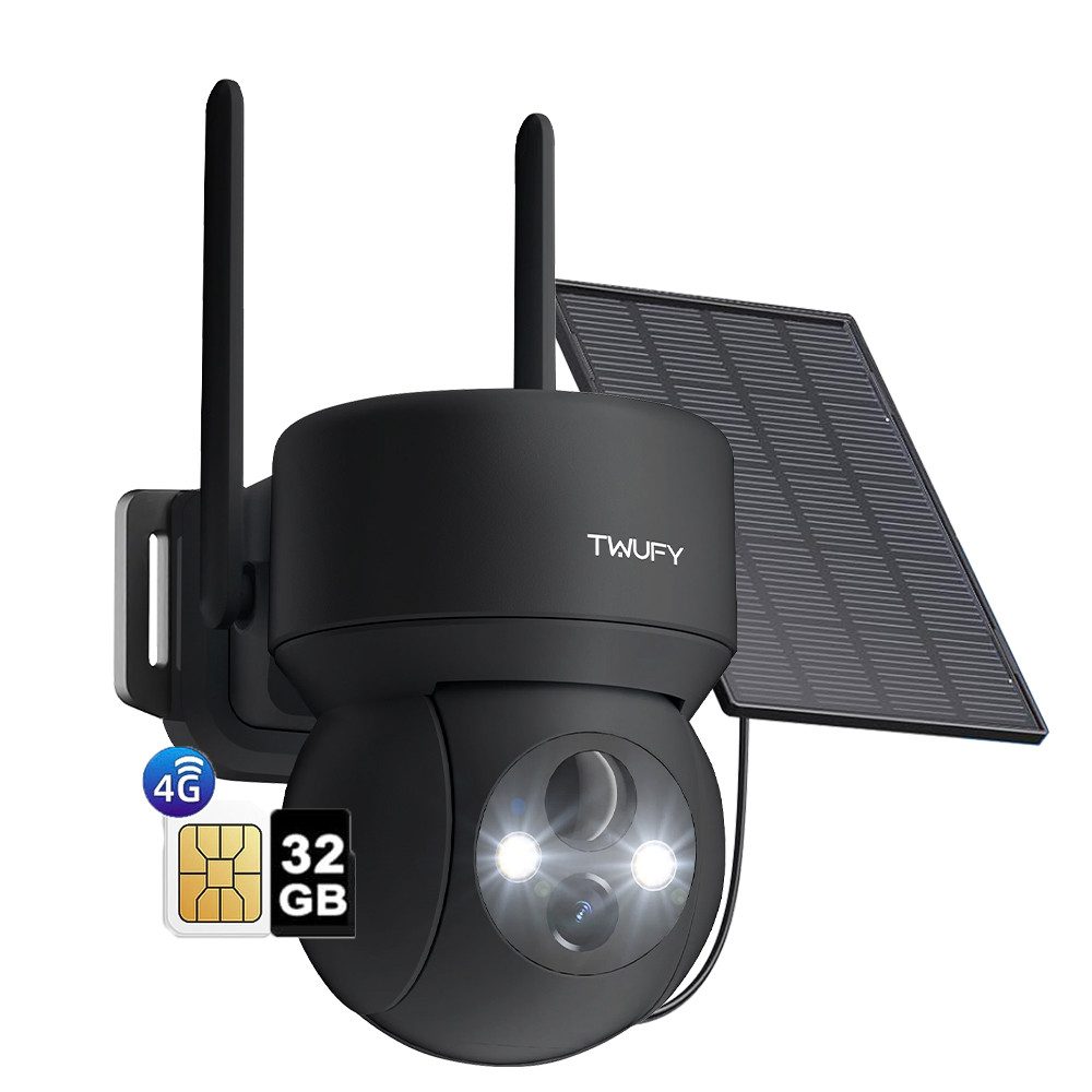 ZREE Überwachungskamera 4G LTE Überwachungskamera Aussen mit SIM Karte & 32GB Speicherkarte (Aussen, Außenbereich, Wald, Farm, Campingbus, Straße, Kabellos Solar PTZ IP Kamera Outdoor mit 2K Farb-Nachtsicht, 355°/90° Schwenkbar Ohne WLAN PIR Erkennung 2-Wege-Audio, 4-fachen digitalen Zoom IP66 Wasserdicht 360° Outdoor Kamera)
