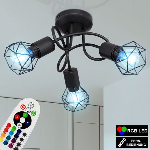 etc-shop Deckenspot, Käfig Decken Lampe dimmbar Wohn Zimmer Spot