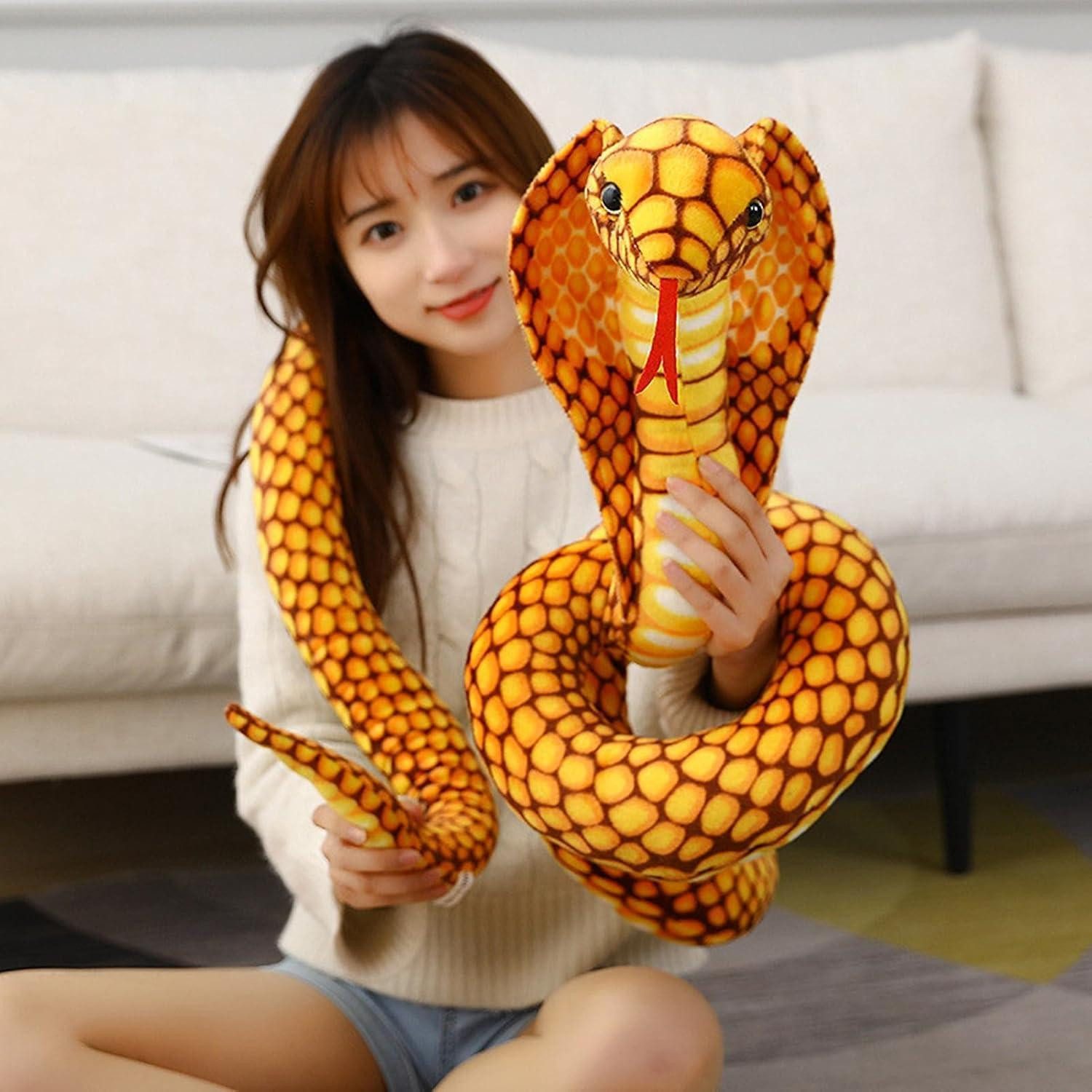 LuxusKollektion Kuscheltier Plüschtier Schlange 80 cm Plüsch realistisch grün