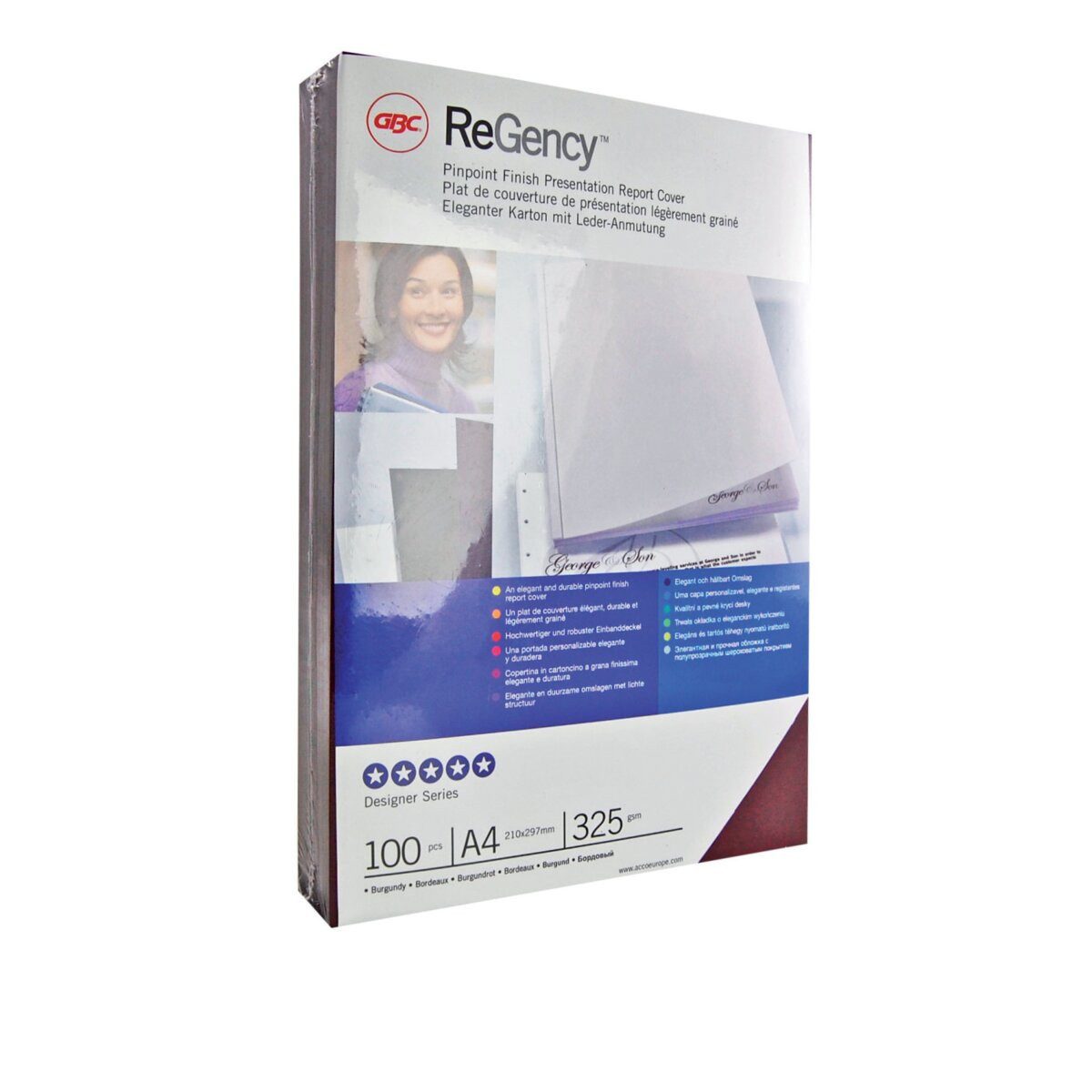 GBC Thermo-Bindemappe Deckblatt Regency A4 Karton VE=100 Stück schwarz, (