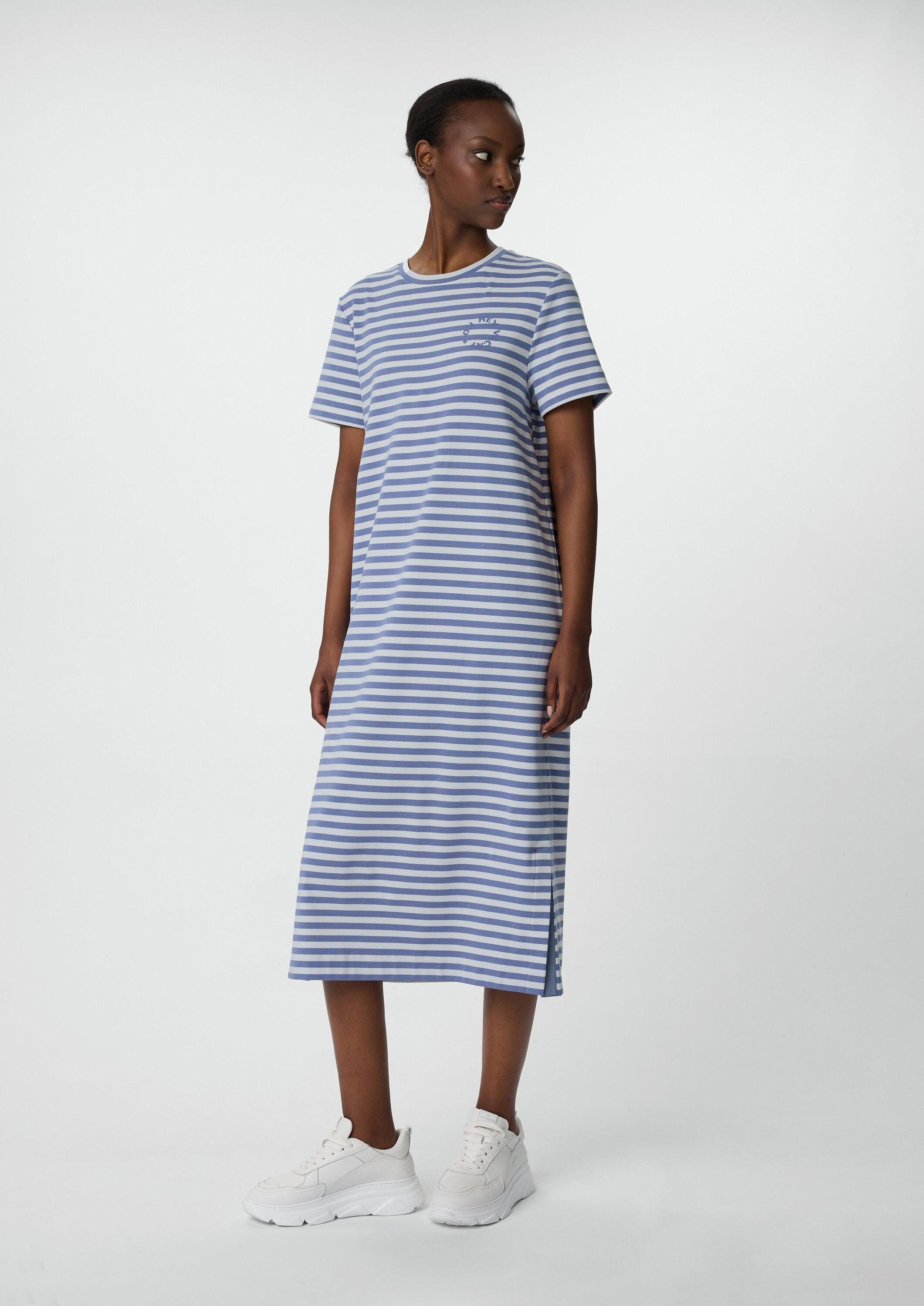 comma Midikleid Kleid Gestreiftes T-Shirt-Kleid in Midilänge (1-tlg)