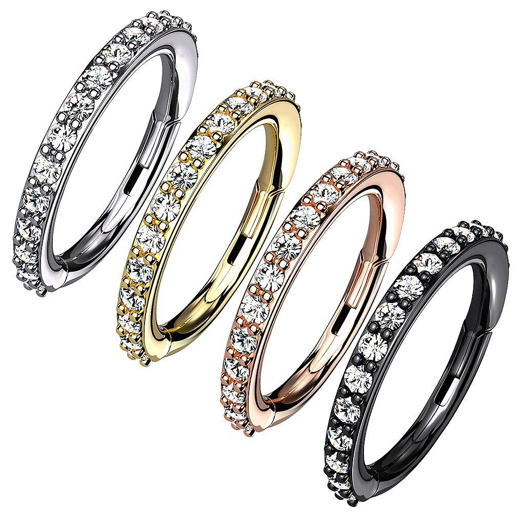 Taffstyle Nasenpiercing Piercing Segmentring Scharnier Clicker Kristall, Ring Helix Lippe Nasenring Nasenpiercing Ohrpiercing Creole Filigran
