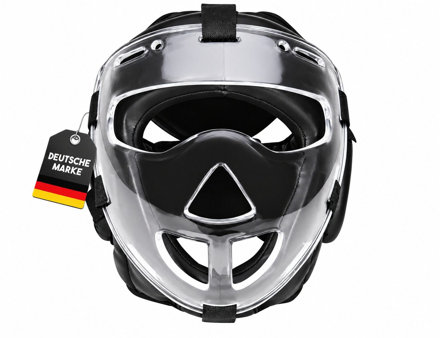 BAY-Sports Kopfschutz Kampfsport Plexiglas Maske Krav Maga Boxen MMA Kopfschutz, WP mit abnehmbarer Plexiglas, Vollkontakt, S - XL
