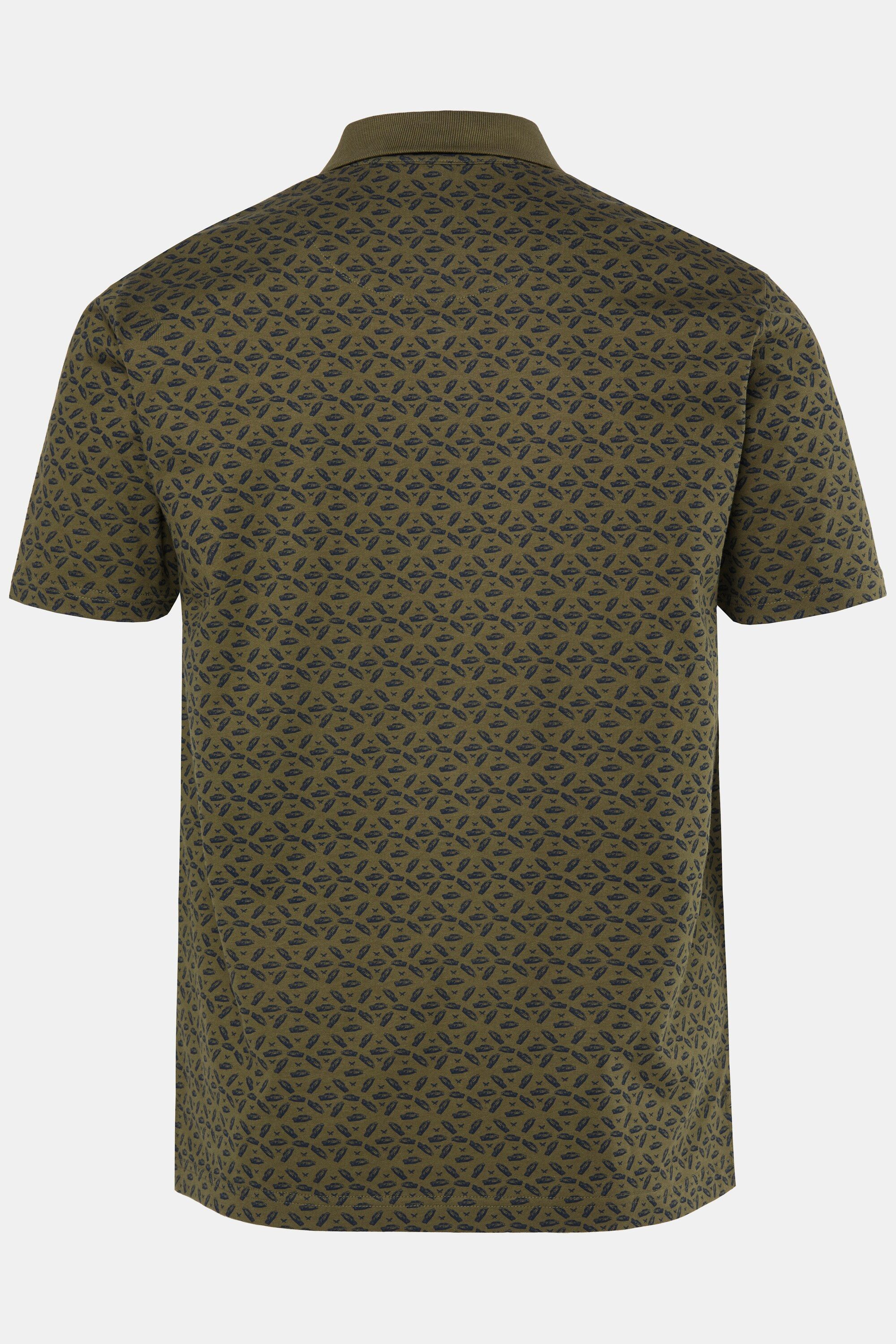 Men Plus Poloshirt Poloshirt Halbarm Jersey Alloverprint bis 8 XL