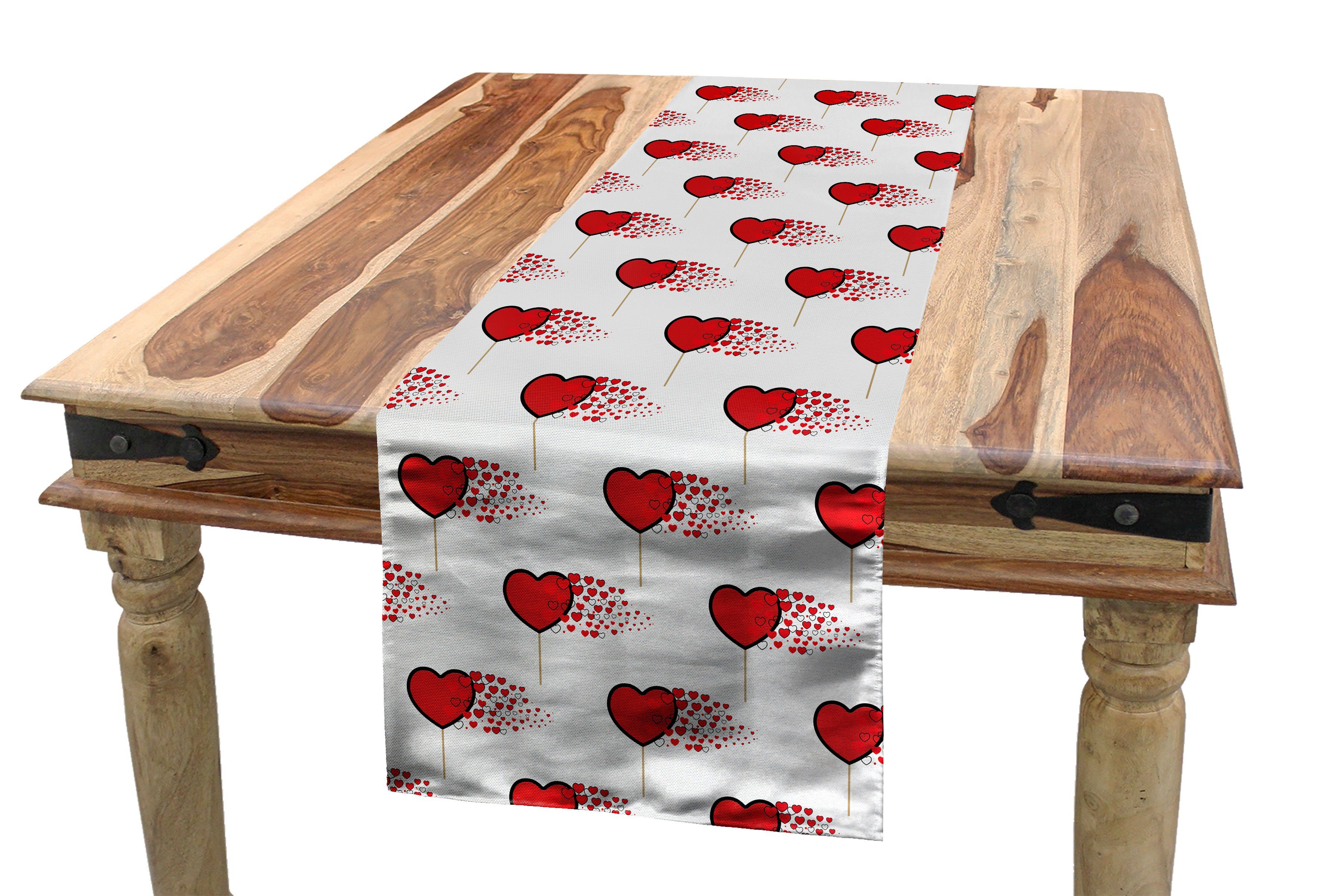 Tischläufer Valentinstag Herz-Lollipops Küche Dekorativer Rechteckiger Esszimmer Tischläufer, Abakuhaus
