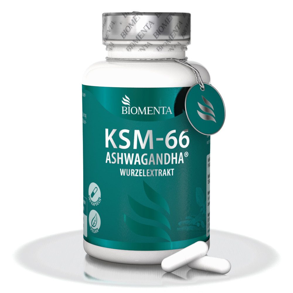BIOMENTA KSM-66 Ashwagandha Kapseln - 185 Kapseln hochdosiert - Premiumqualität Kapseln, 69,6 g