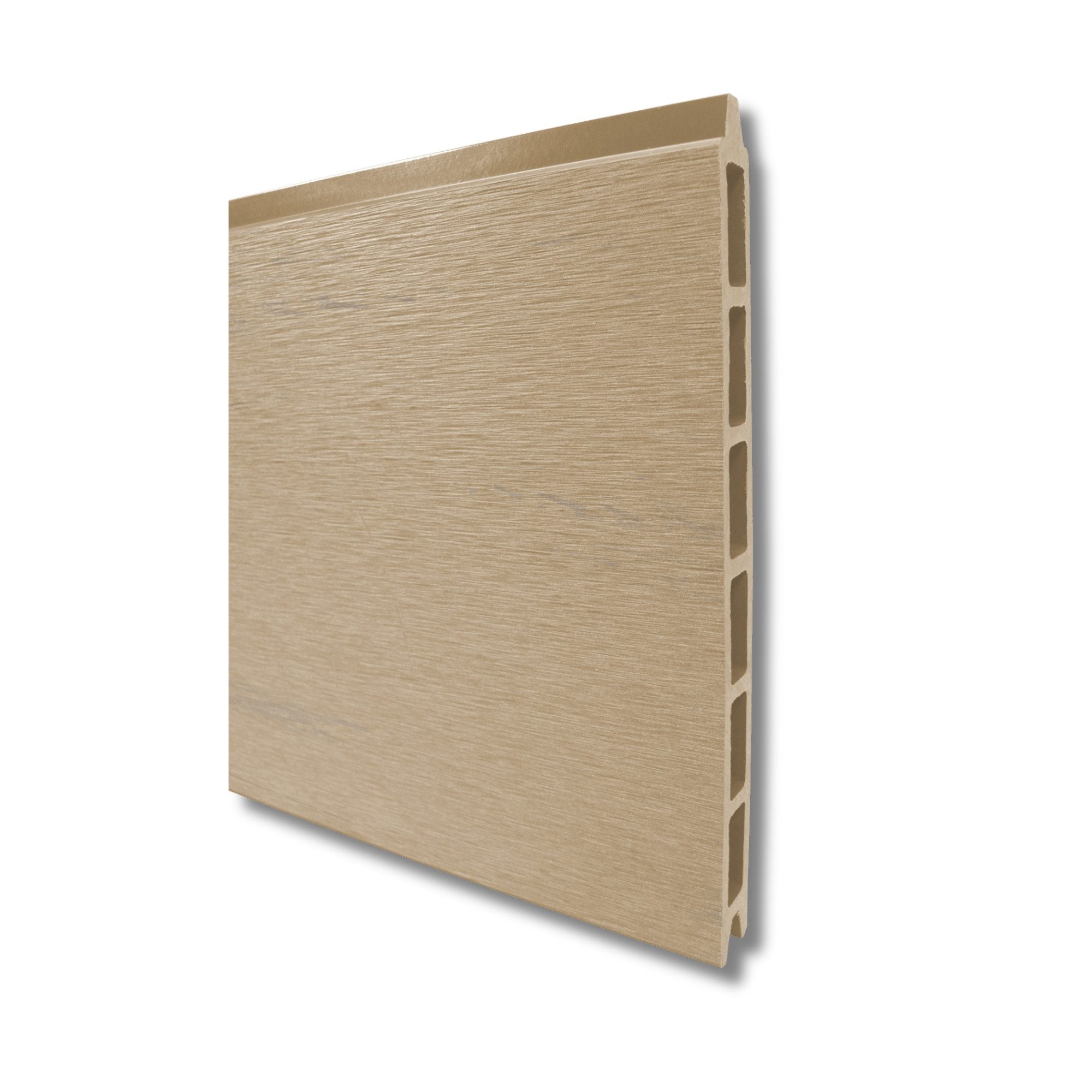 WPC Profi Zaun Komplettset Zaunelement Sichtschutz Sandbeige Dekor Glas 180x180cm, (Komplettset, mit Start- und Abschlussleisten, Pfosten und Zubehör)