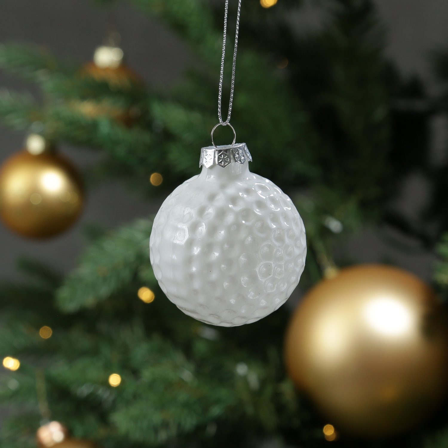 MARELIDA Christbaumschmuck Weihnachtsbaumschmuck Golfball D: 5,6cm Weihnachtskugel Sport