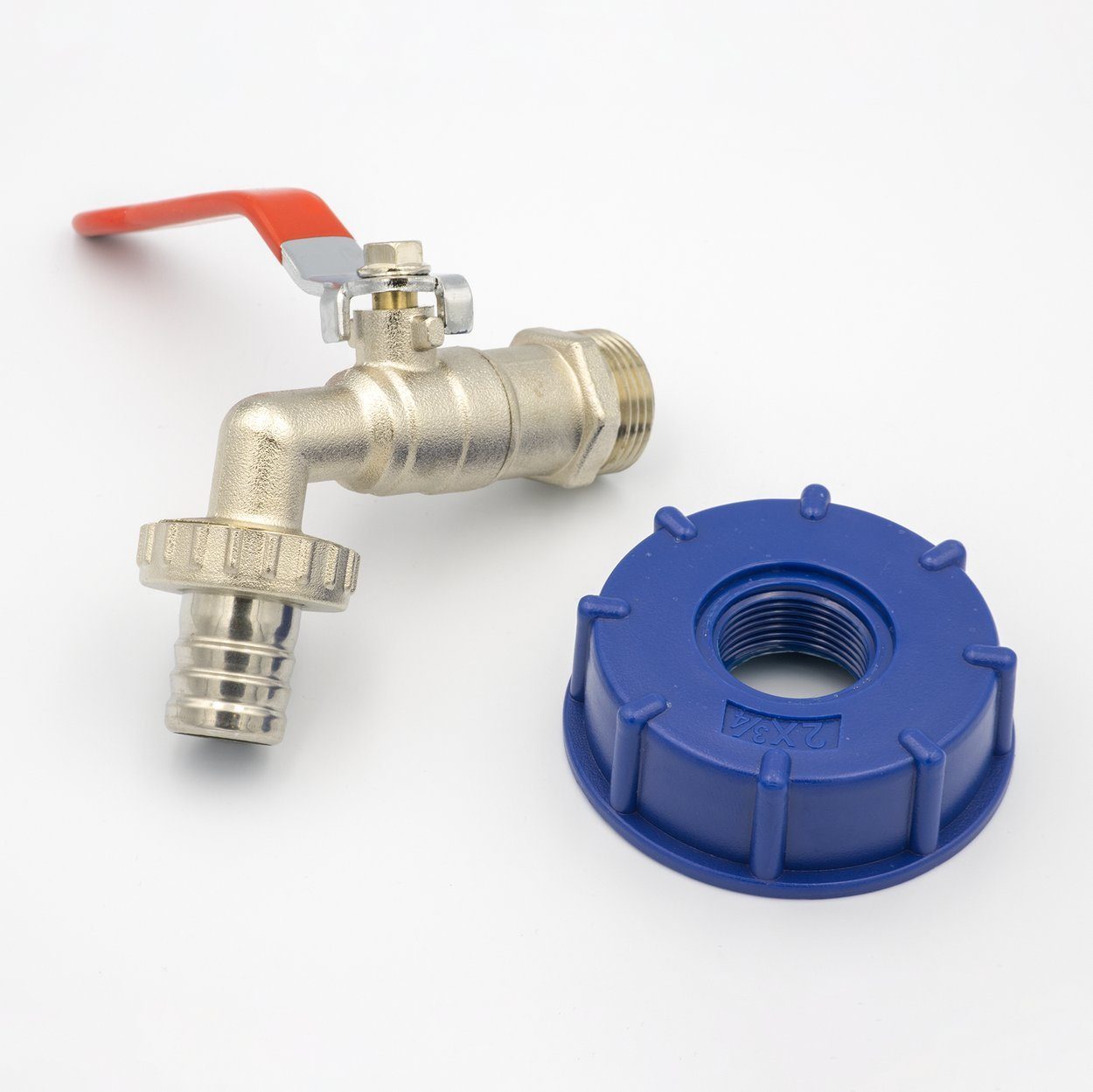 Stabilo Sanitär Auslaufventil IBC Adapter S60x6 mit 3/4" Zoll Kugelhahn Deckel Container