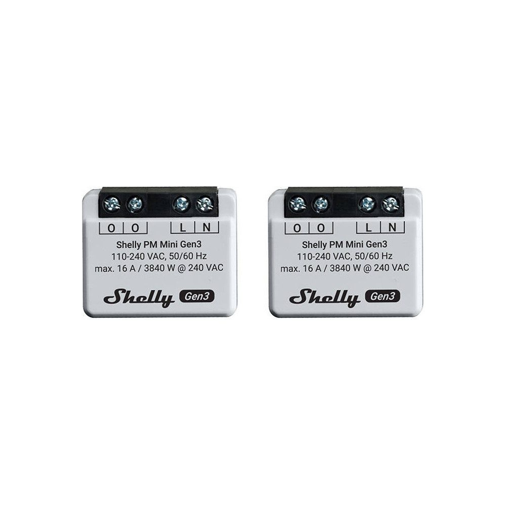 Shelly _PM_Mini_G3_2er Unterputz-Energiezähler WLAN Bluetooth 2er Pack Weiß Smart-Home-Station