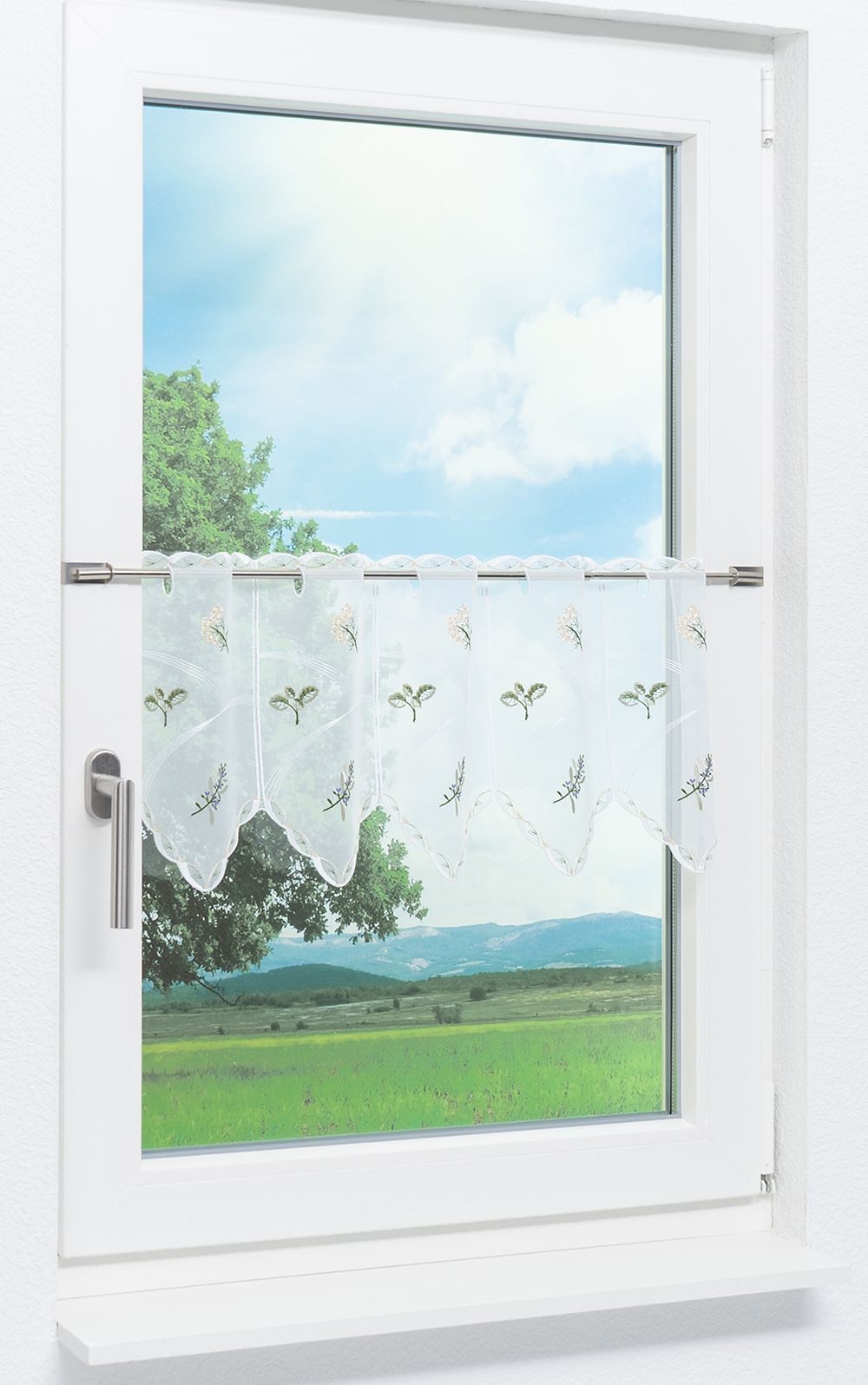Plauener Spitze® Scheibengardine Kräutergarten, (1 St), günstig online kaufen
