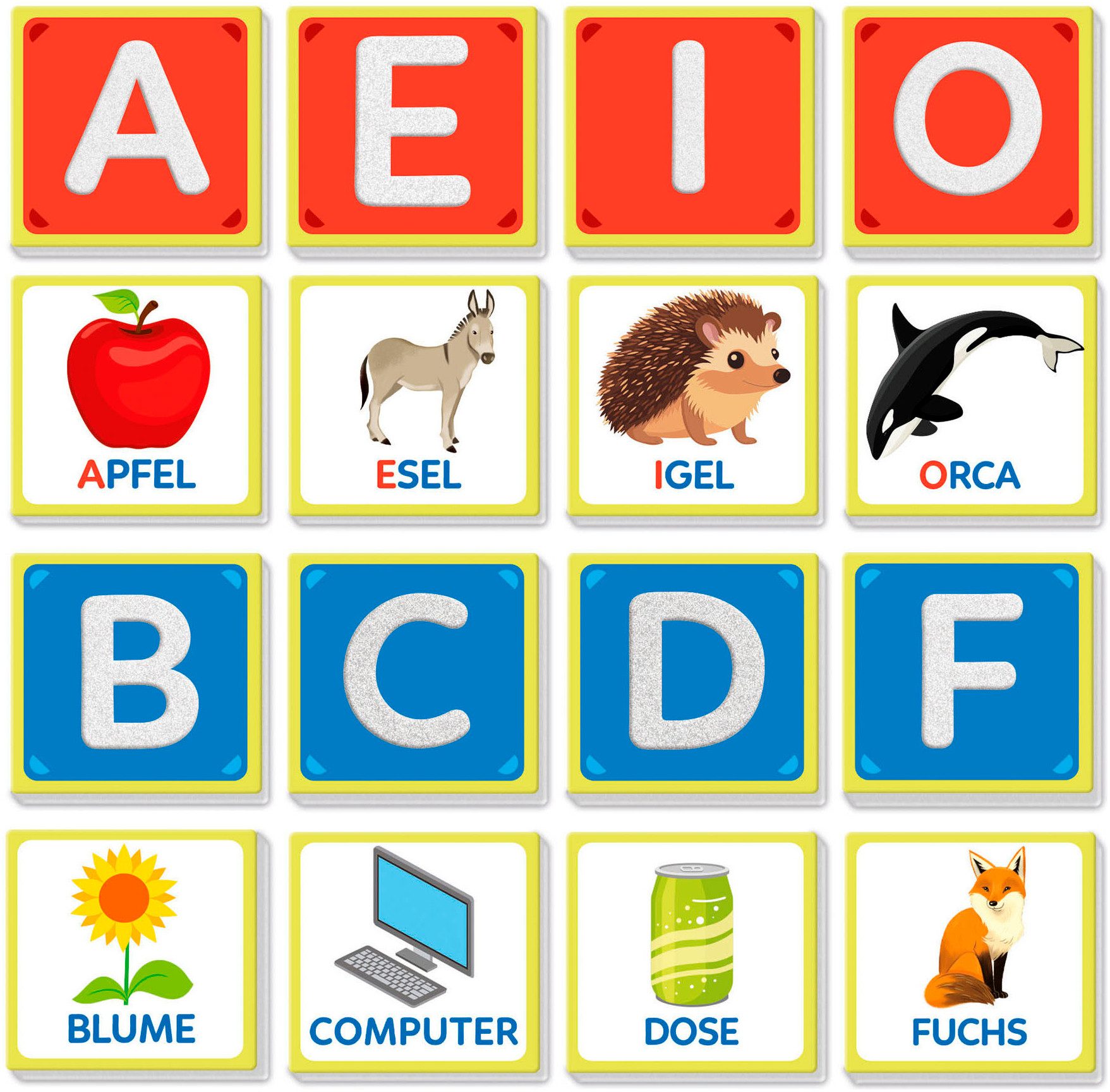 Clementoni® Spiel Education, Taktile Buchstaben (Montessori), Lernspiel, Made in Europe