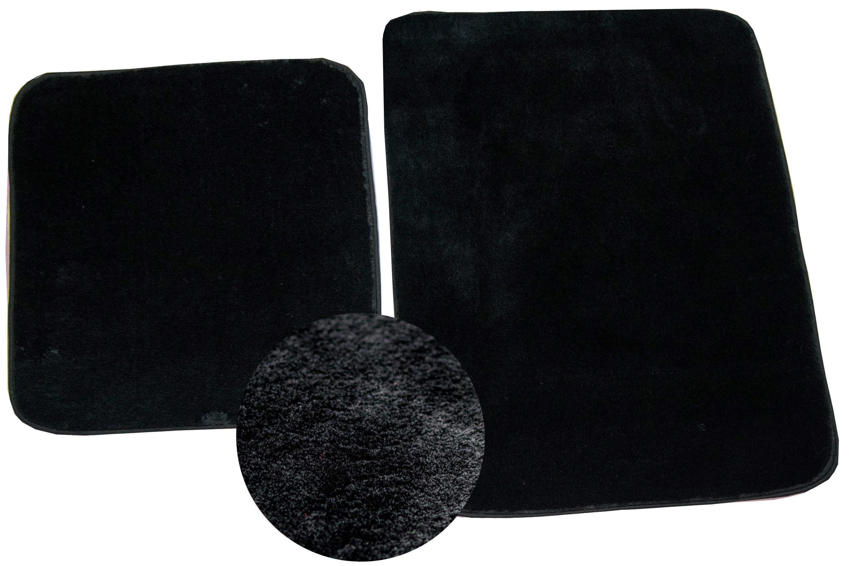 Carpetia Teppich Badteppich WC Teppich Badematten waschbar rutschfest in schwarz, rechteckig, Höhe: 18 mm