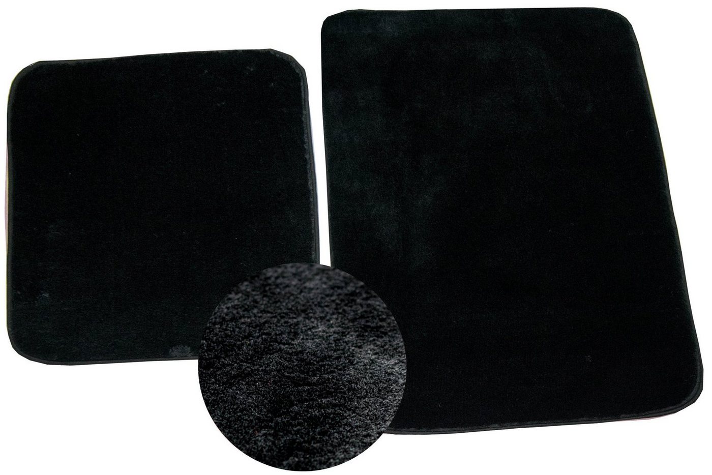 Carpetia Teppich Badteppich WC Teppich Badematten waschbar rutschfest in schwarz, rechteckig, Höhe: 18 mm