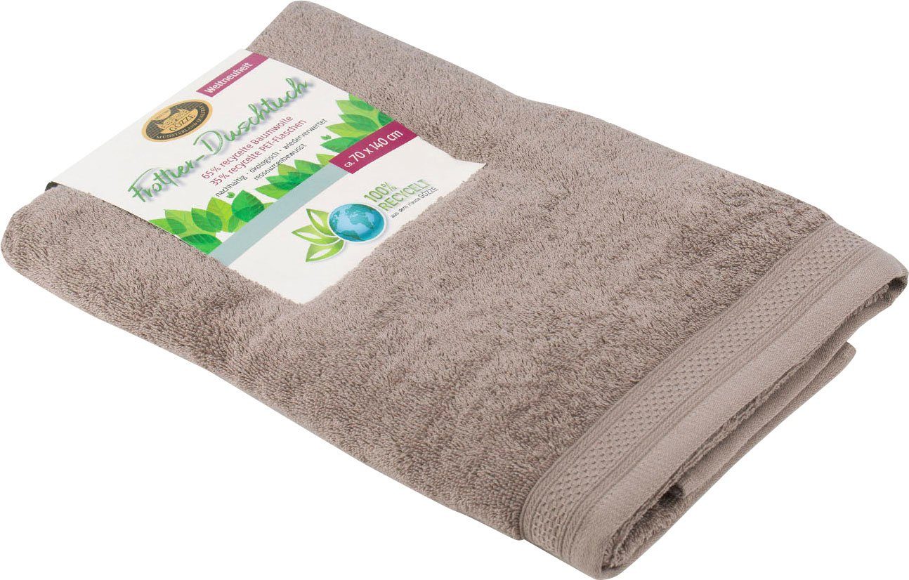 Gözze Badetuch Uni Recycelt, Frottier (1-St), Uni Farben, 100% recycelten Materialien