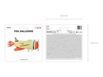 partydeco Folienballon, Folienballon Flugzeug 91x39cm Gelb / Rot