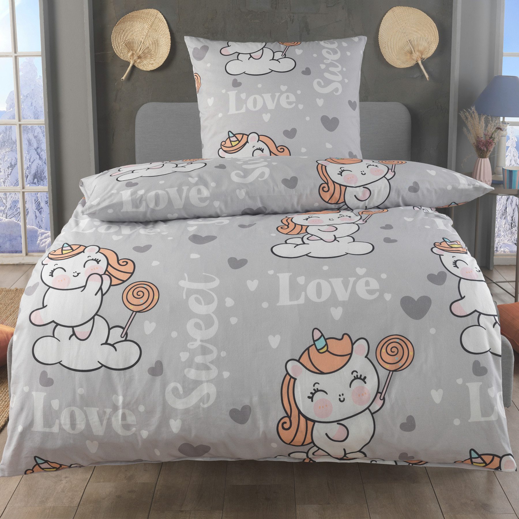Dreamhome Bettwäsche Baumwolle weiche Bettwäsche für gemütliche Nächte, Baumwolle, 2 teilig, Für Allergiker geeignet, pflegeleicht, kuschelig weich & wärmend