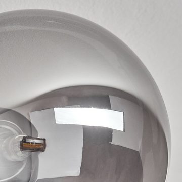 hofstein Deckenleuchte Deckenlampe aus Metall/Glas in Schwarz/Rauchfarben, ohne Leuchtmittel, Leuchte im Retro-Design aus Glas, 6 x G9 LED, ohne Leuchtmittel