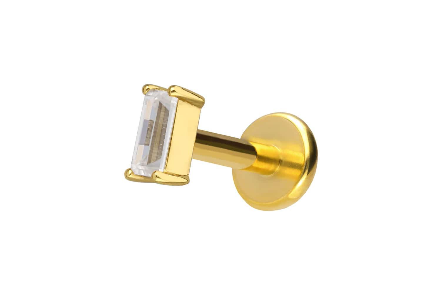 PIERCINGLINE Piercing-Set Titan Labret mit Innengewinde + 925er Silber Aufsatz (Labrets, 1-tlg)