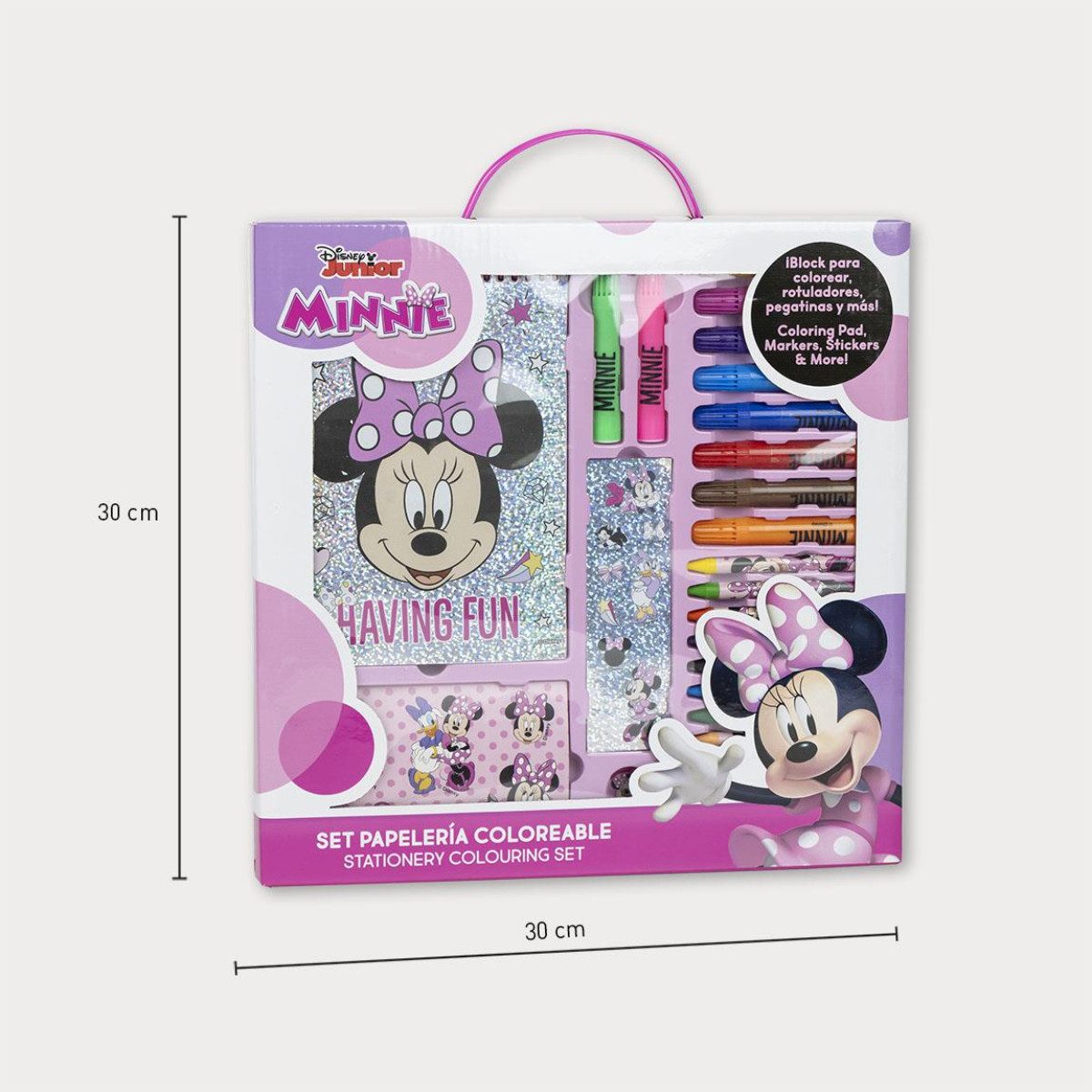 Cerda Kreativset Disney Minnie Kreatives Schreib- und Malset mit Minnie-Motiv, (Mal- und Schreibset für Kinder, Kompaktes Kreativset für Kinder im Minnie Mouse Design)
