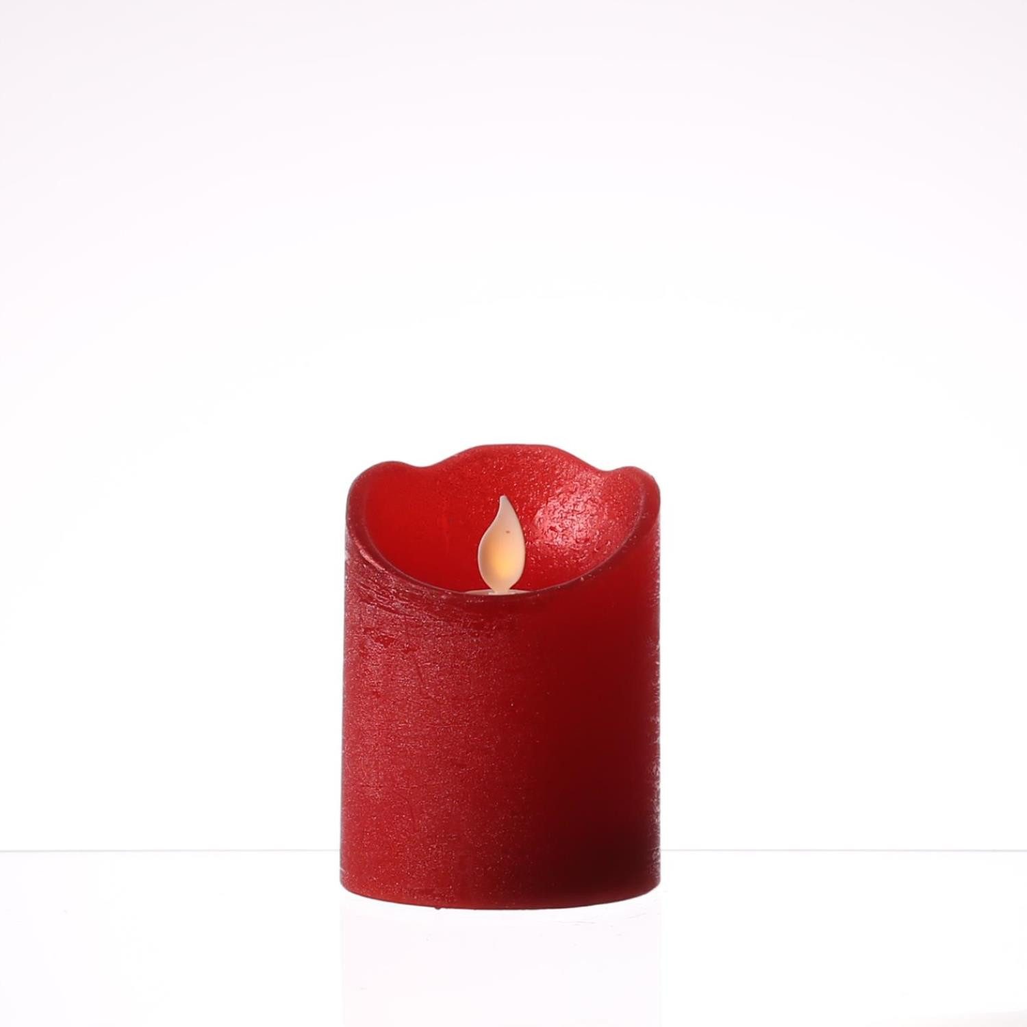 MARELIDA LED-Kerze mit beweglicher Flamme Echtwachs Rustik-Optik H ...