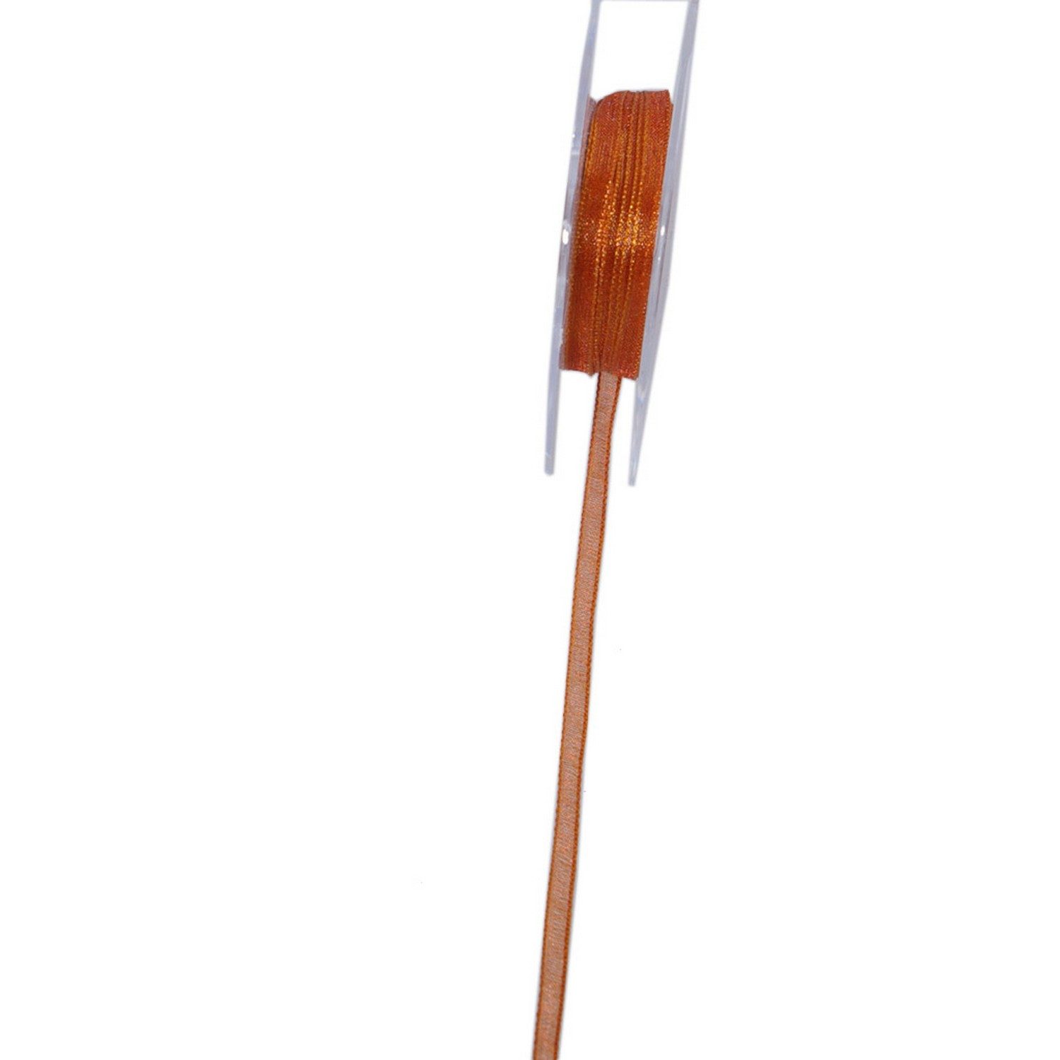 Deko AS Dekoband Organzabänder mit Webkante - kupfer - 3 mm - 8 Rollen à 10m