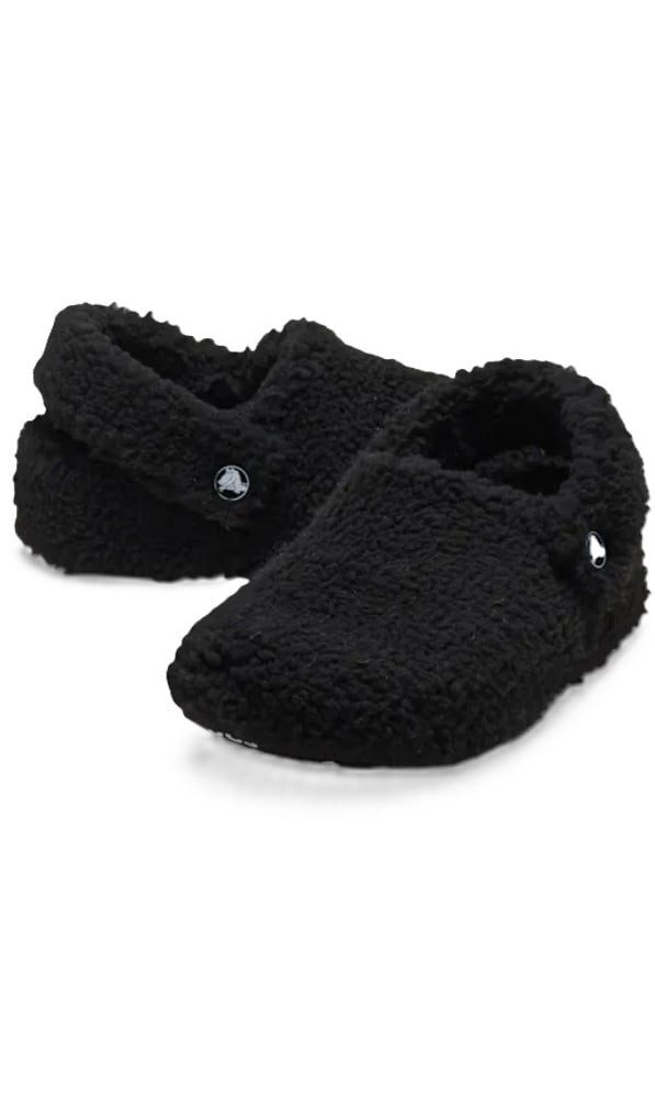 Crocs Classic Cozzzy Slipper (Kunstfell, warm) schwarz Kleinkinder - 1 Paar Hausschuh