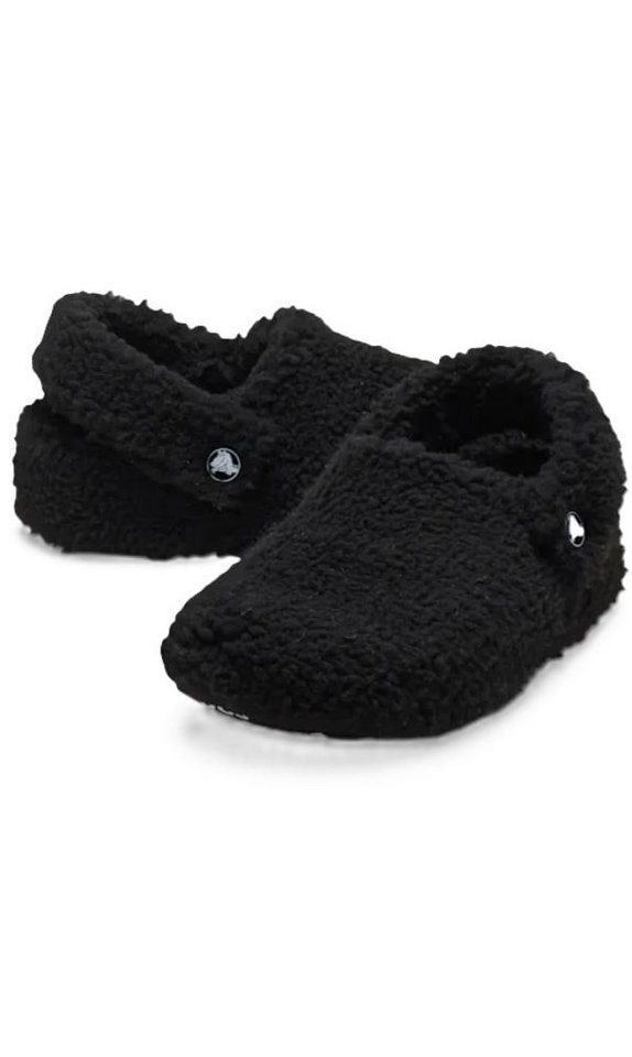 Crocs Classic Cozzzy Slipper (Kunstfell, warm) schwarz Kleinkinder - 1 Paar Hausschuh