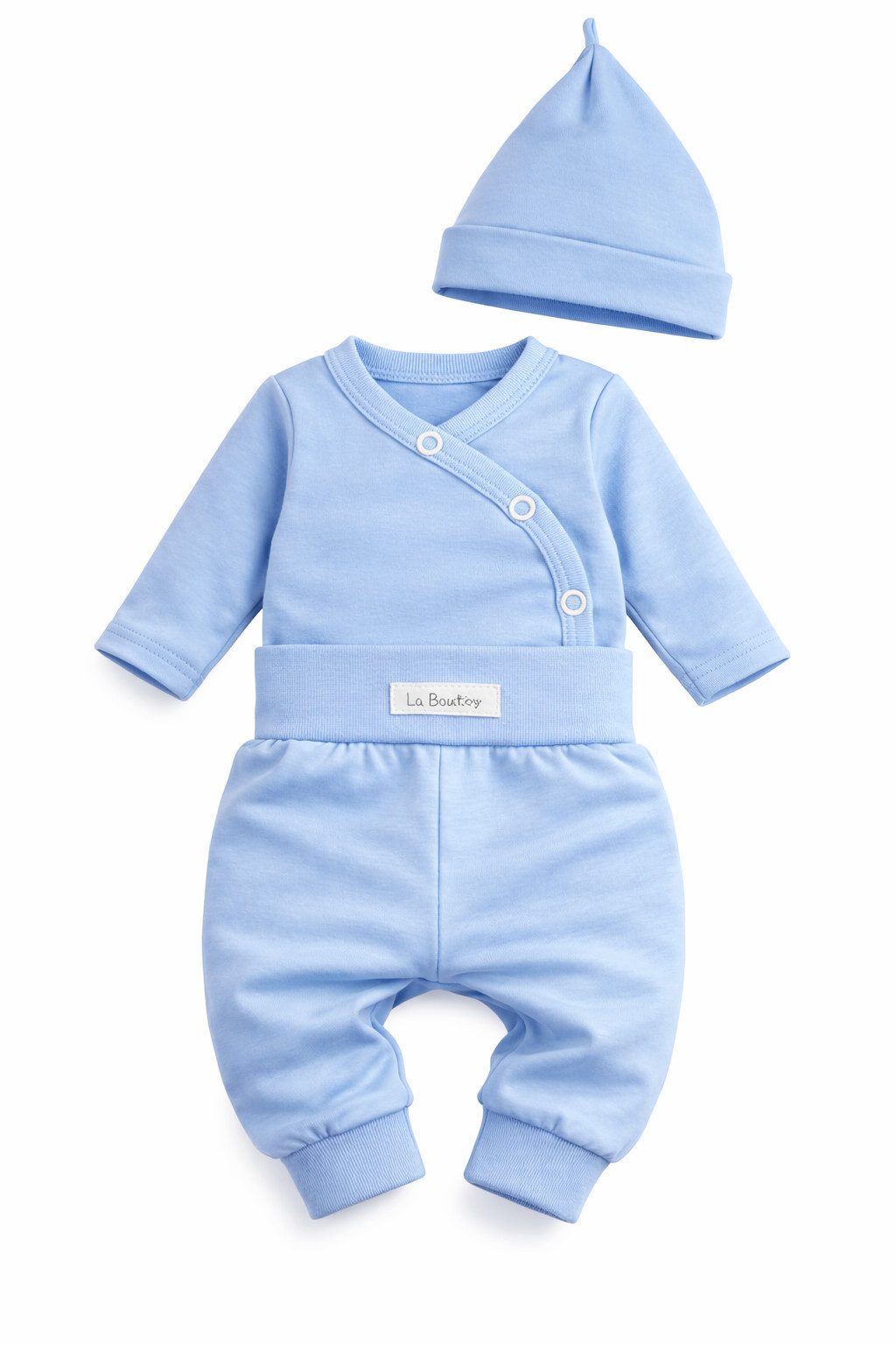 La Bortini Erstausstattungspaket Baby Anzug Body Hose Mütze Set Wickelbody Schlupfhose neutral (Erstlingsset, 3-teilig für Jungen und Mädchen) aus Baumwolle, 44 50 56 62 68 74 80 86, unisex