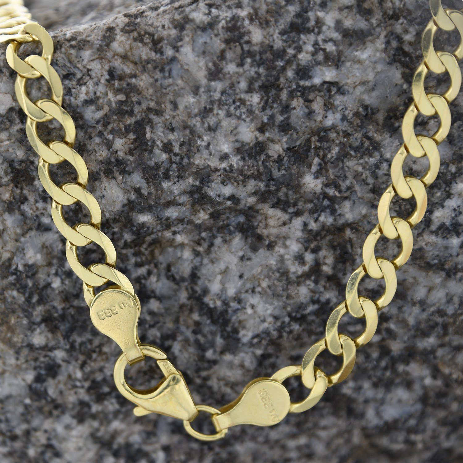 HOPLO Goldarmband Goldkette Panzerkette Länge 21cm - Breite 5,0mm - 333-8 Karat Gold, Made in Germany