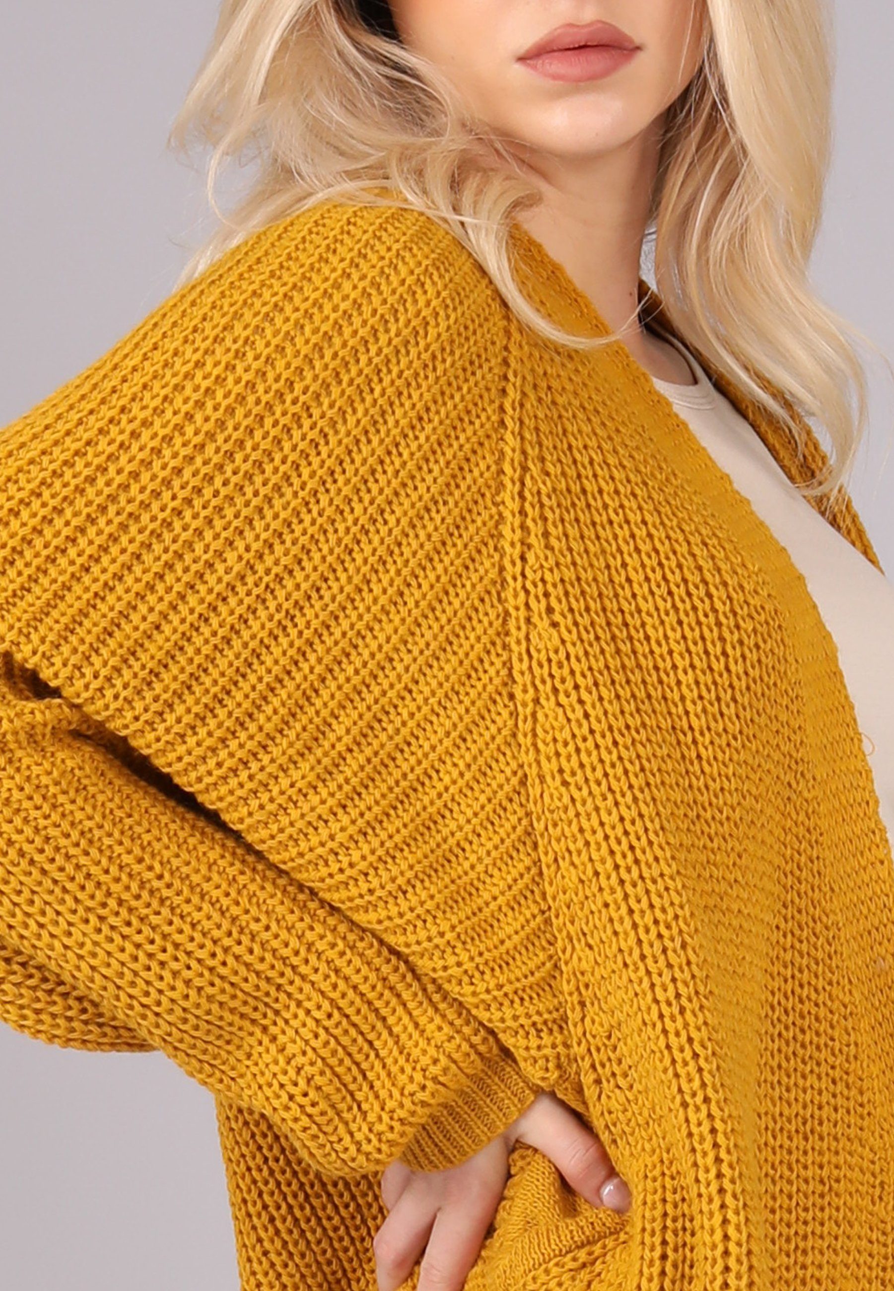 YC Fashion & Style Cardigan Grobstrick-Cardigan im Oversize-Look – One Size (36–52) (1-tlg) in Unifarbe