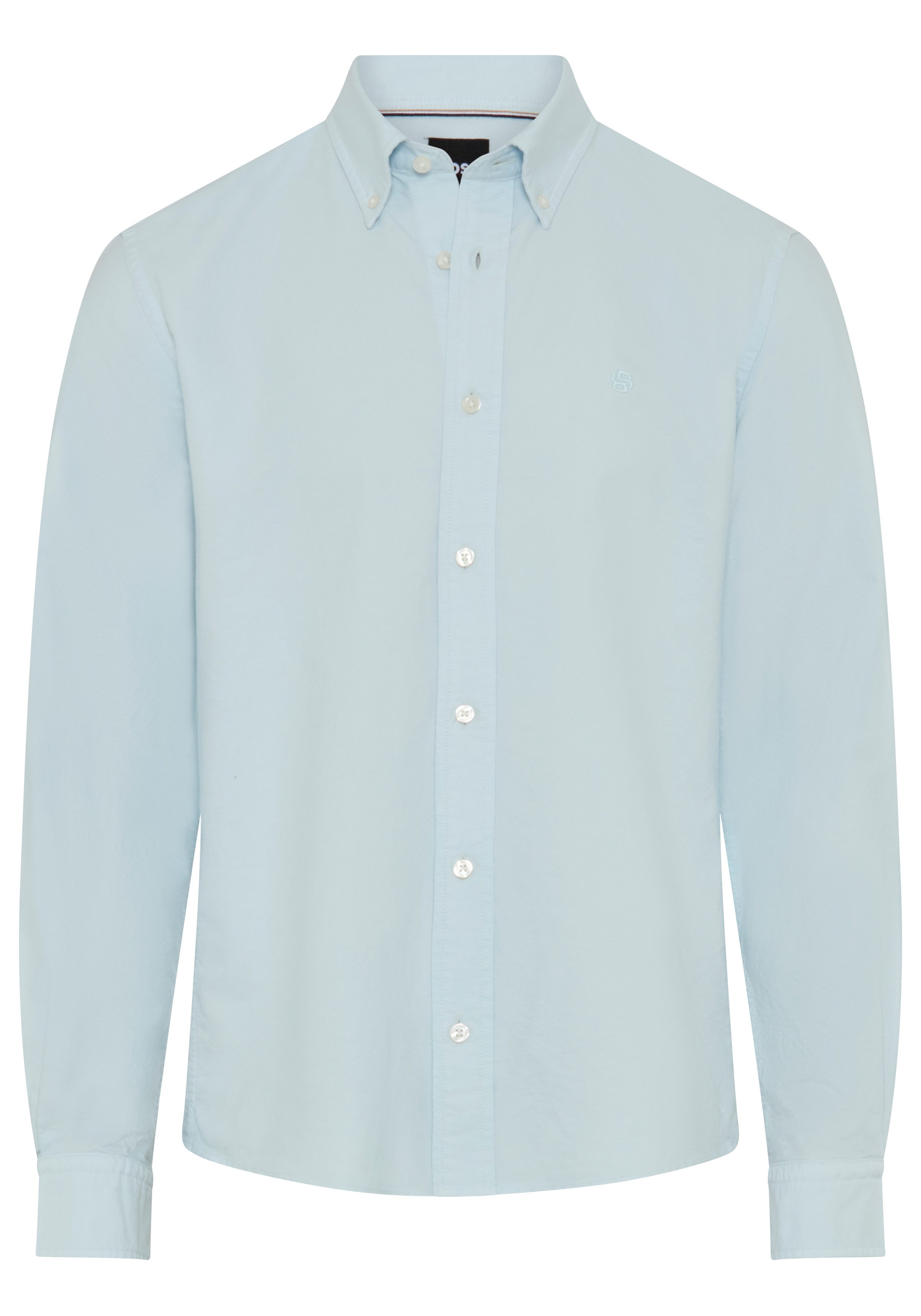 BOSS Langarmhemd Button-down-Kragen, Regular Fit, reine Baumwolle