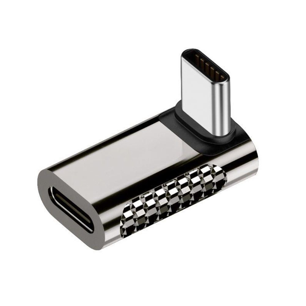 Bolwins C58 USB-C Stecker zu Buchse Video Aufladen Adapter 20Gbps für PC Handy Computer-Adapter USB-C 4.0 Stecker (90° abgewinkelt) zu USB-C 4.0 Buchse, 0 cm, 20 Gbit/s, 100W PD, 8K-fähig, Plug & Play