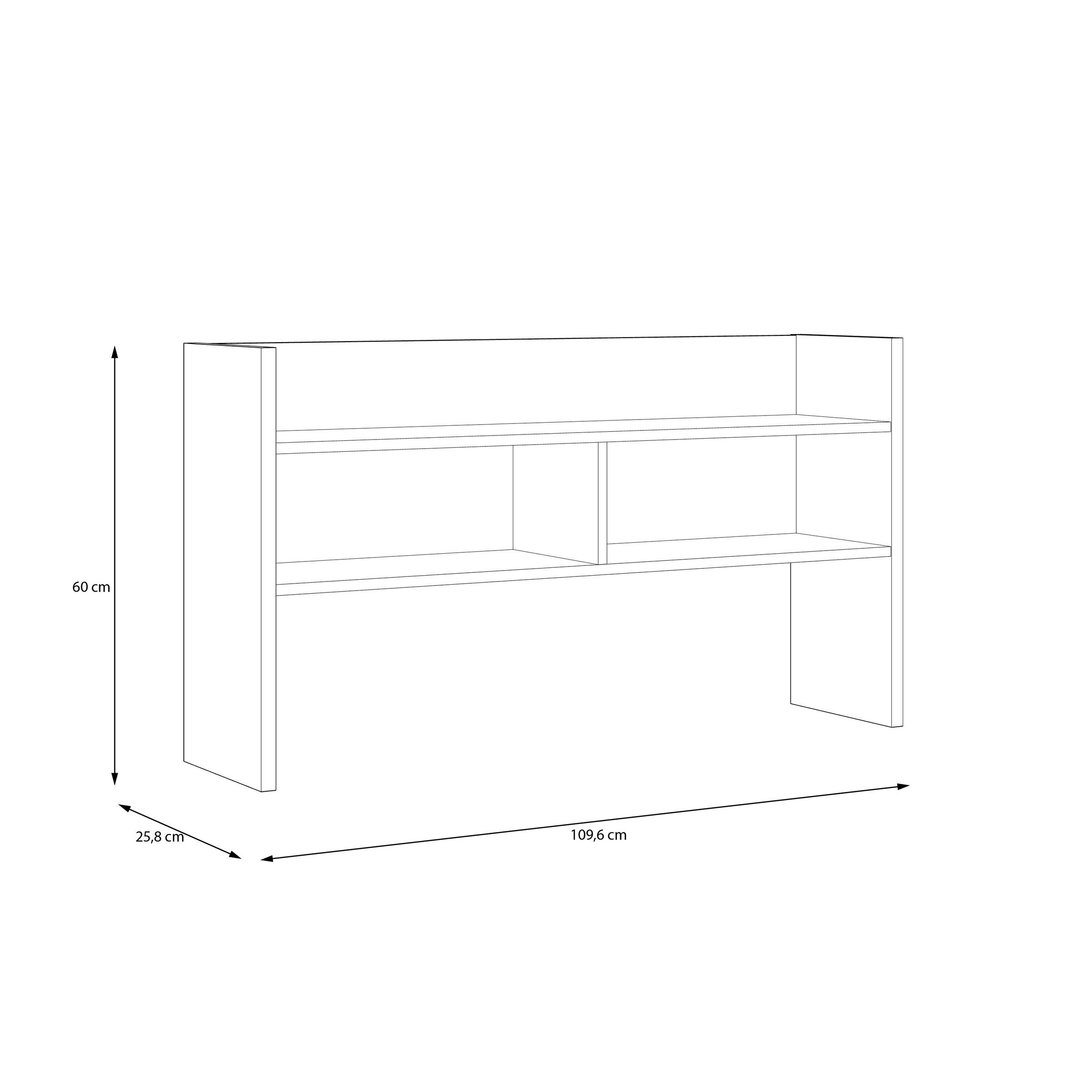 FORTE Schreibtischaufsatz in Artisan Eiche/ Weiß - 109,6x60x25,8 (BxHxT) – Bild 4 von 5